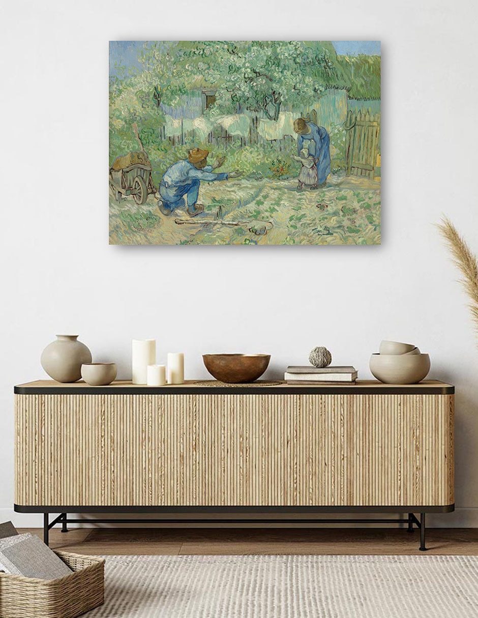 Cuadro decorativo Primeros pasos, después de Millet (1890) técnica mixta Gente 6