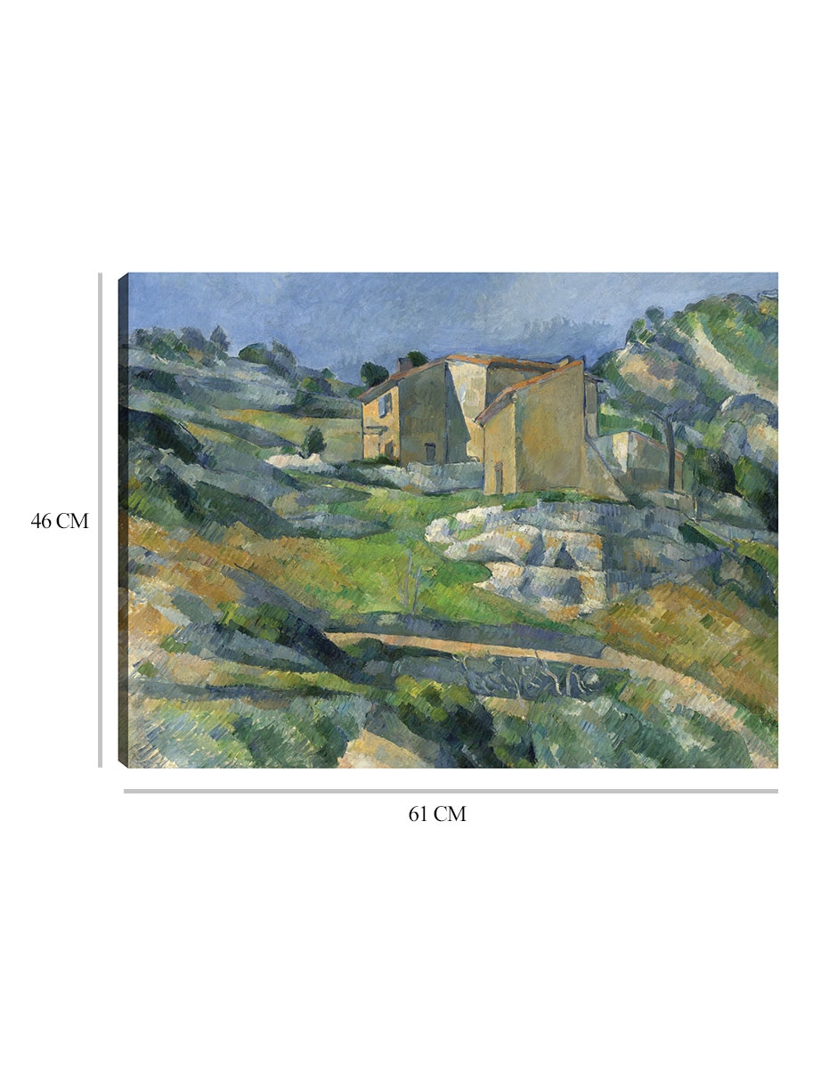 Cuadro decorativo Casas en Provenza – El valle de Riaux cerca de L’Estaque (c. 1883) técnica mixta Campos 2