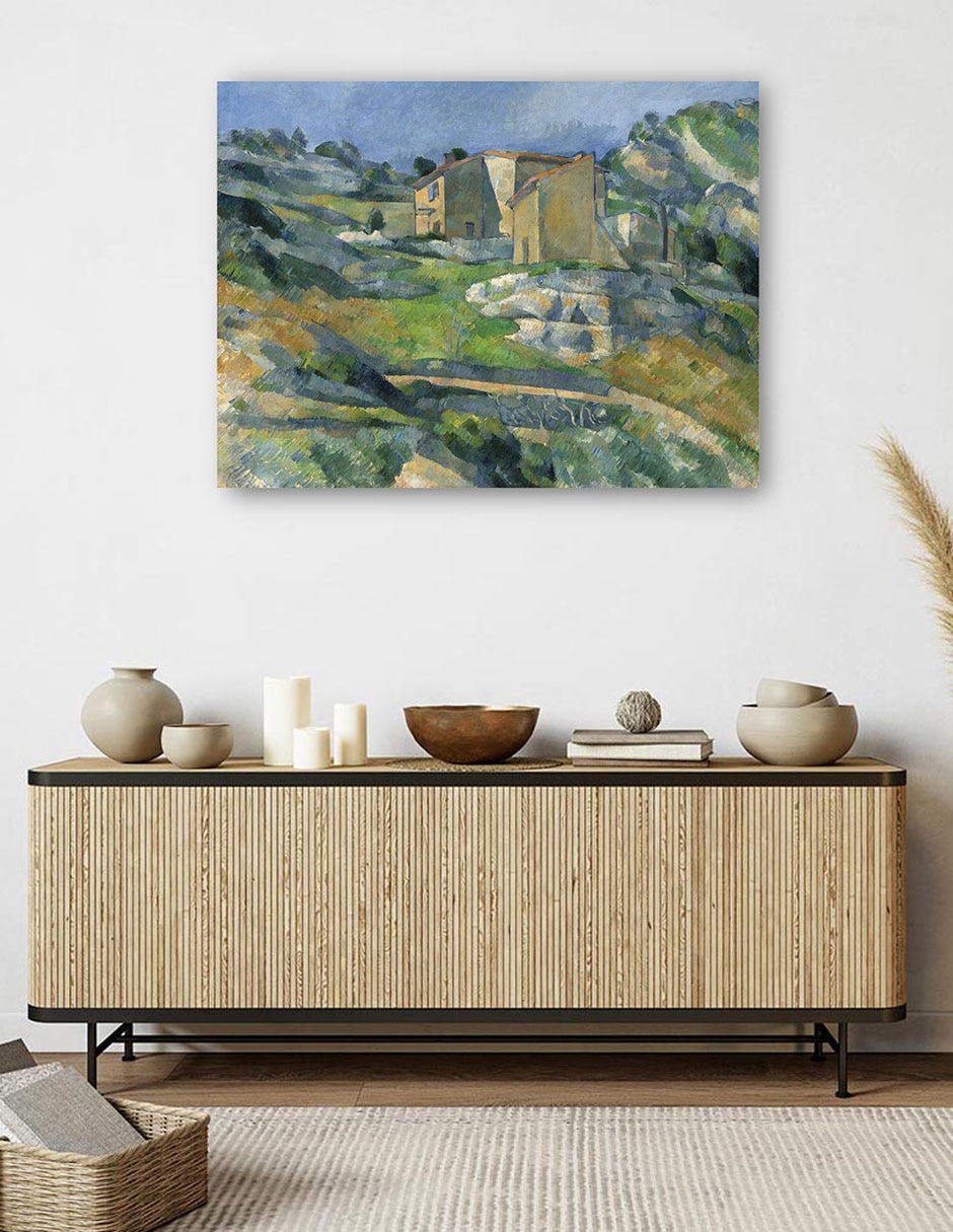 Cuadro decorativo Casas en Provenza – El valle de Riaux cerca de L’Estaque (c. 1883) técnica mixta Campos 5