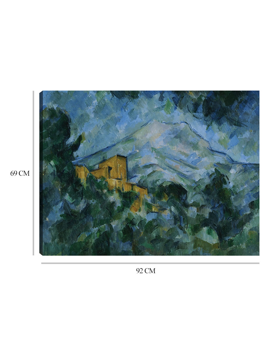 Cuadro decorativo Mont Sainte-Victoire y Castillo Negro técnica mixta Campos 2