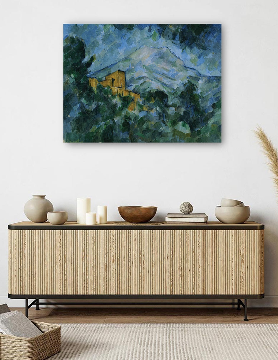 Cuadro decorativo Mont Sainte-Victoire y Castillo Negro técnica mixta Campos 5