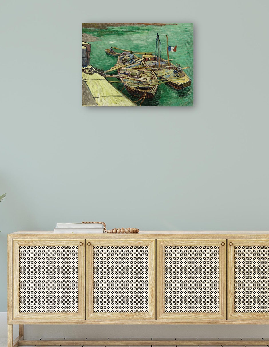 Cuadro decorativo Muelle con hombres descargando barcazas de arena (1888) técnica mixta Muelles 4