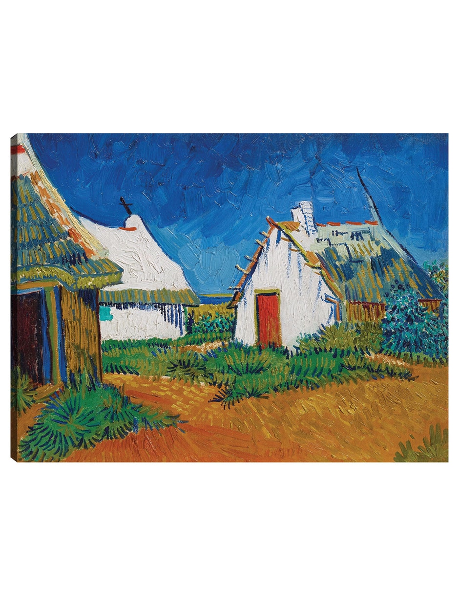 Cuadro decorativo Tres cabañas blancas en Saintes-Maries (1888) técnica mixta Campos Cuadro decorativo Tres cabañas blancas en Saintes-Maries (1888) técnica mixta Campos