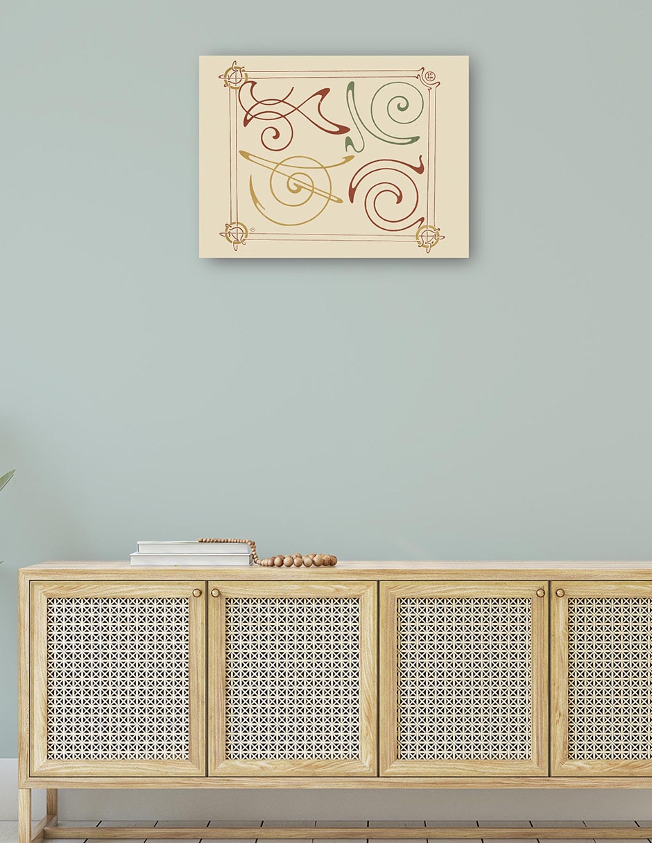 Cuadro decorativo técnica mixta Formas 4