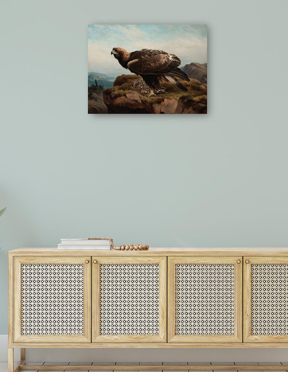Cuadro decorativo Águila real al borde de un acantilado (1880) técnica mixta Aves Silvestres 4