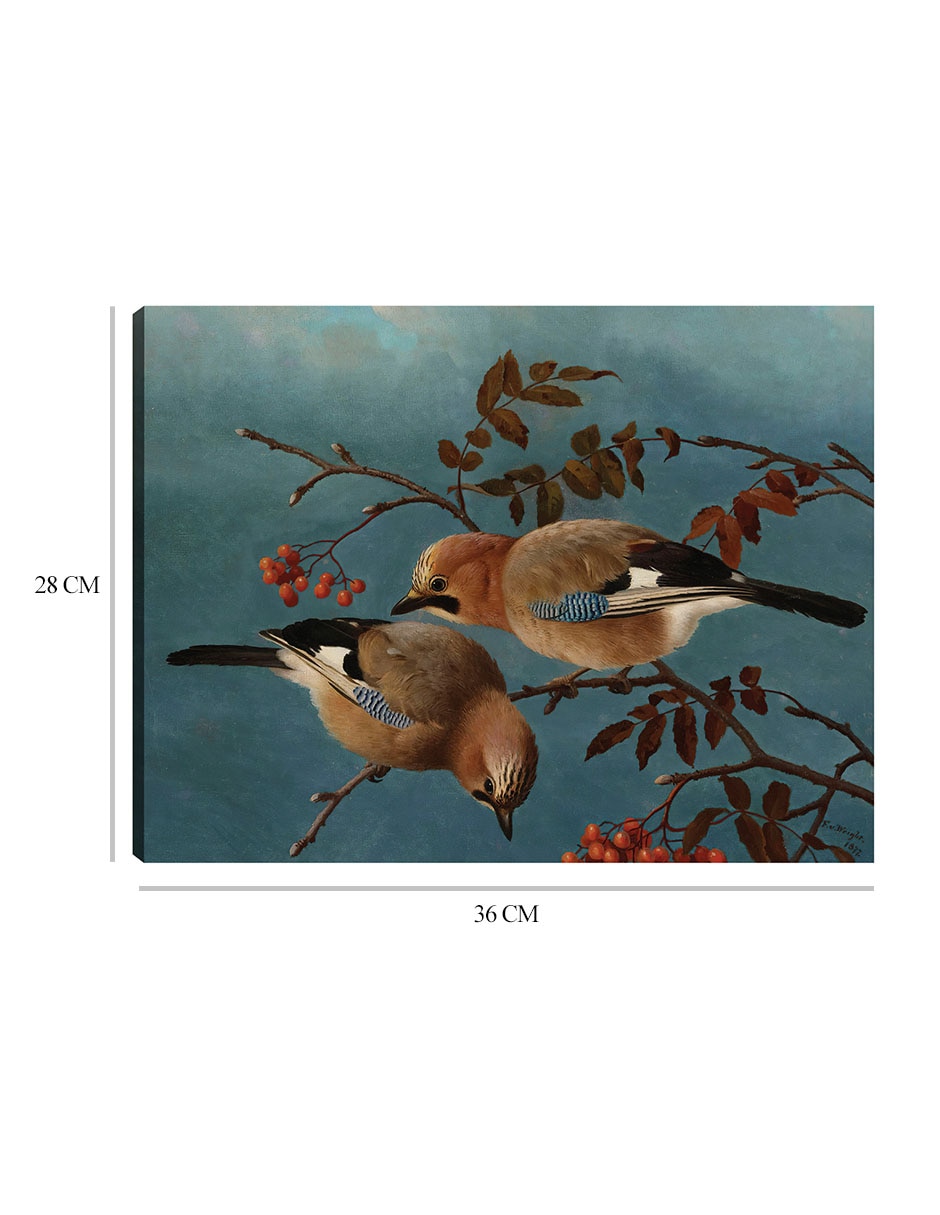 Cuadro decorativo Arrendajos (1877) técnica mixta Aves Silvestres 8