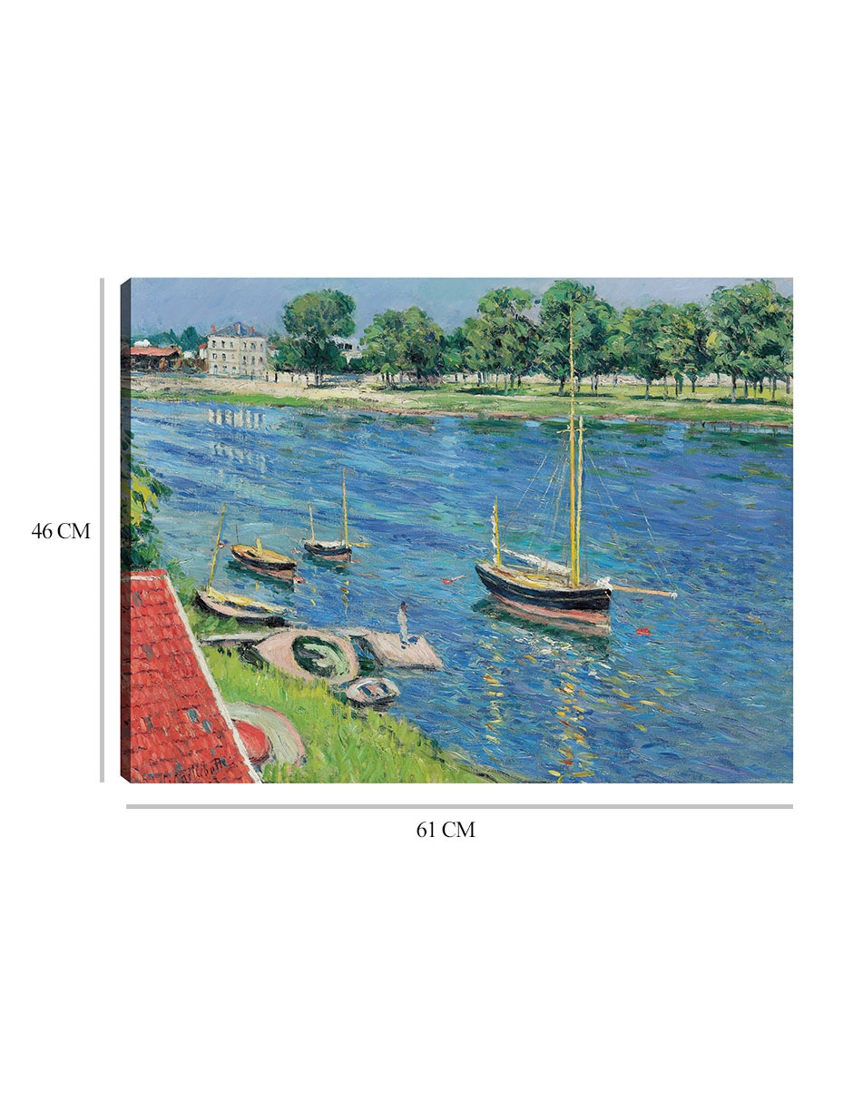 Cuadro decorativo La Sena en Argenteuil, bateaux au mouillage (1883) técnica mixta Ríos 8