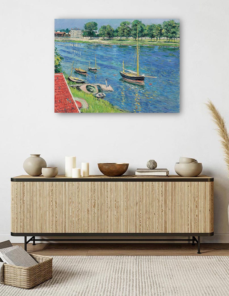Cuadro decorativo La Sena en Argenteuil, bateaux au mouillage (1883) técnica mixta Ríos 5