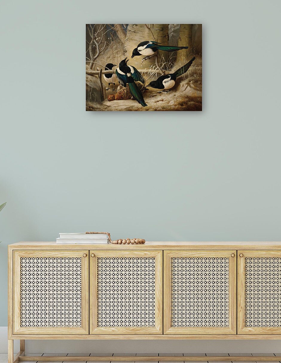 Cuadro decorativo Urracas alrededor de un urogallo hembra muerta (1867) técnica mixta Aves Silvestres 4