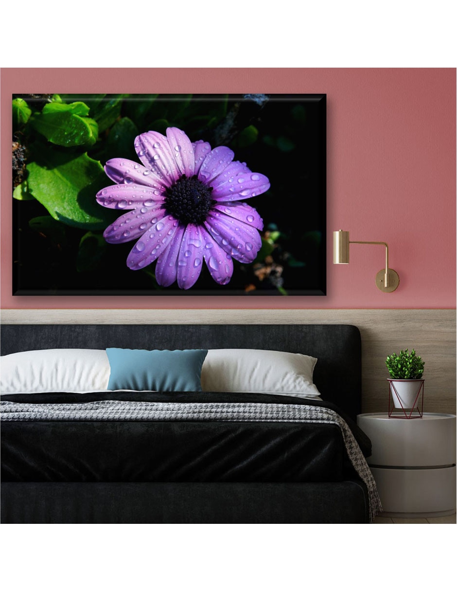 Cuadro decorativo flor morada 3