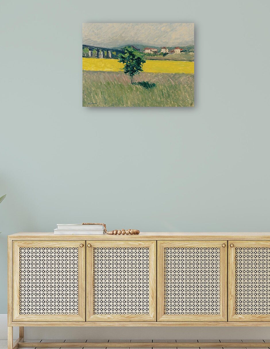 Cuadro decorativo Pradera del Puente Argenteuil técnica mixta Campos 4