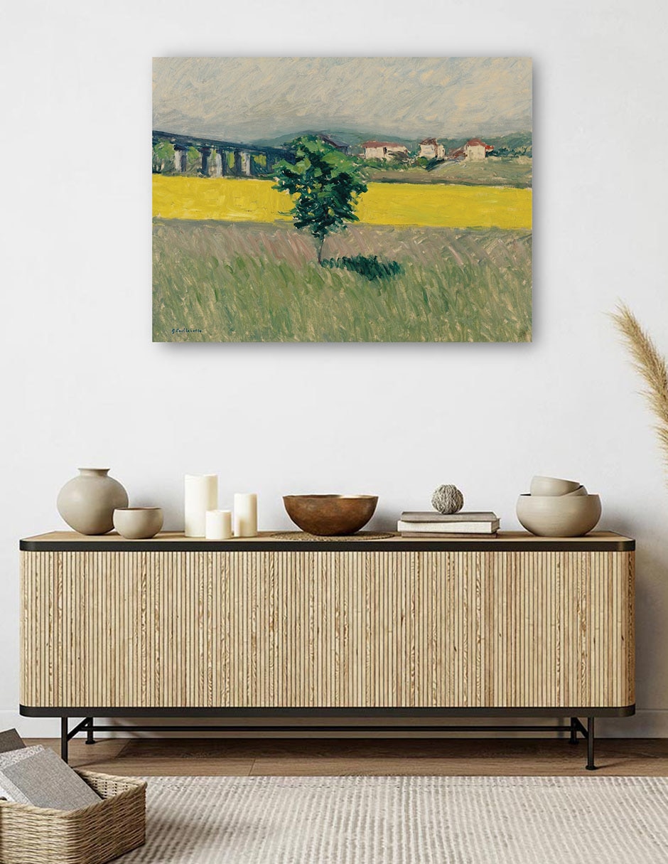 Cuadro decorativo Pradera del Puente Argenteuil técnica mixta Campos 5