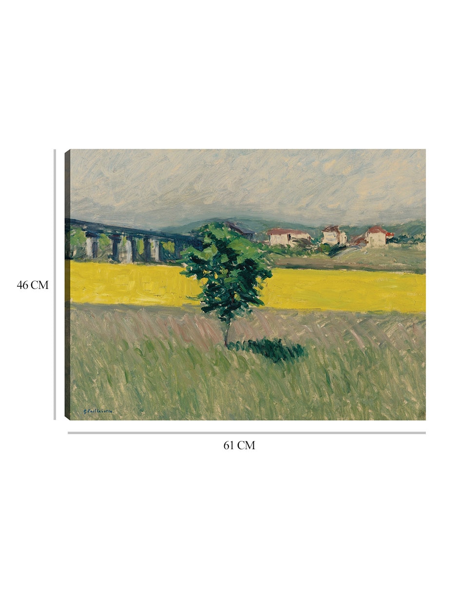Cuadro decorativo Pradera del Puente Argenteuil técnica mixta Campos 2