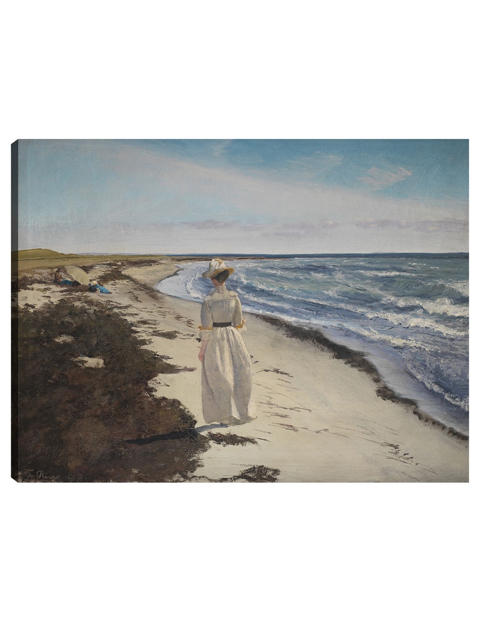 Cuadro decorativo Dama en la playa de Karrebaeksminde, Zelanda (1898) técnica mixta Playas Cuadro decorativo Dama en la playa de Karrebaeksminde, Zelanda (1898) técnica mixta Playas