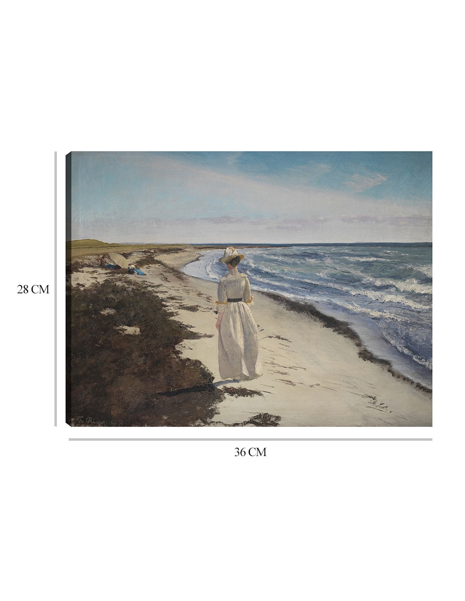 Cuadro decorativo Dama en la playa de Karrebaeksminde, Zelanda (1898) técnica mixta Playas 8