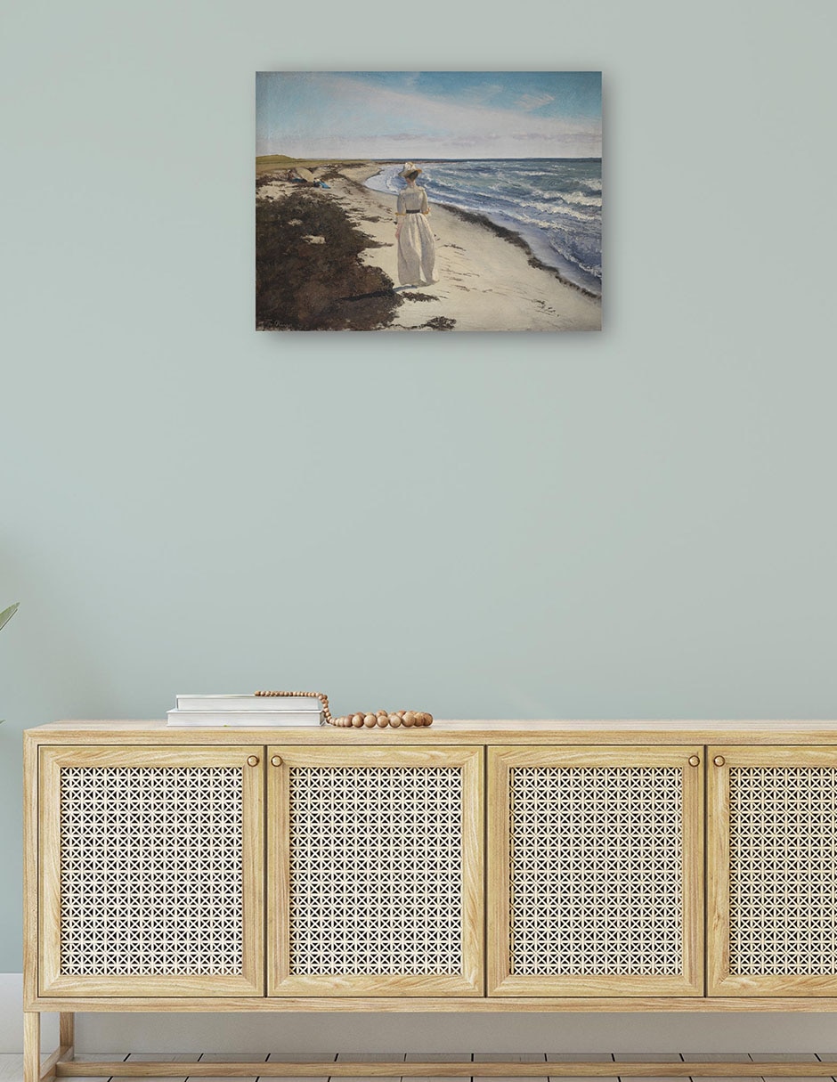 Cuadro decorativo Dama en la playa de Karrebaeksminde, Zelanda (1898) técnica mixta Playas 4