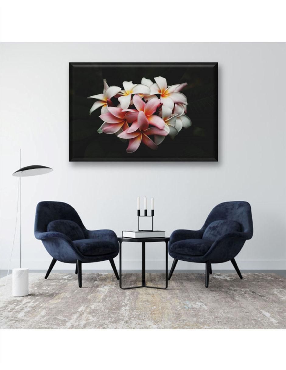 Cuadro decorativo Ramo con fondo negro 2