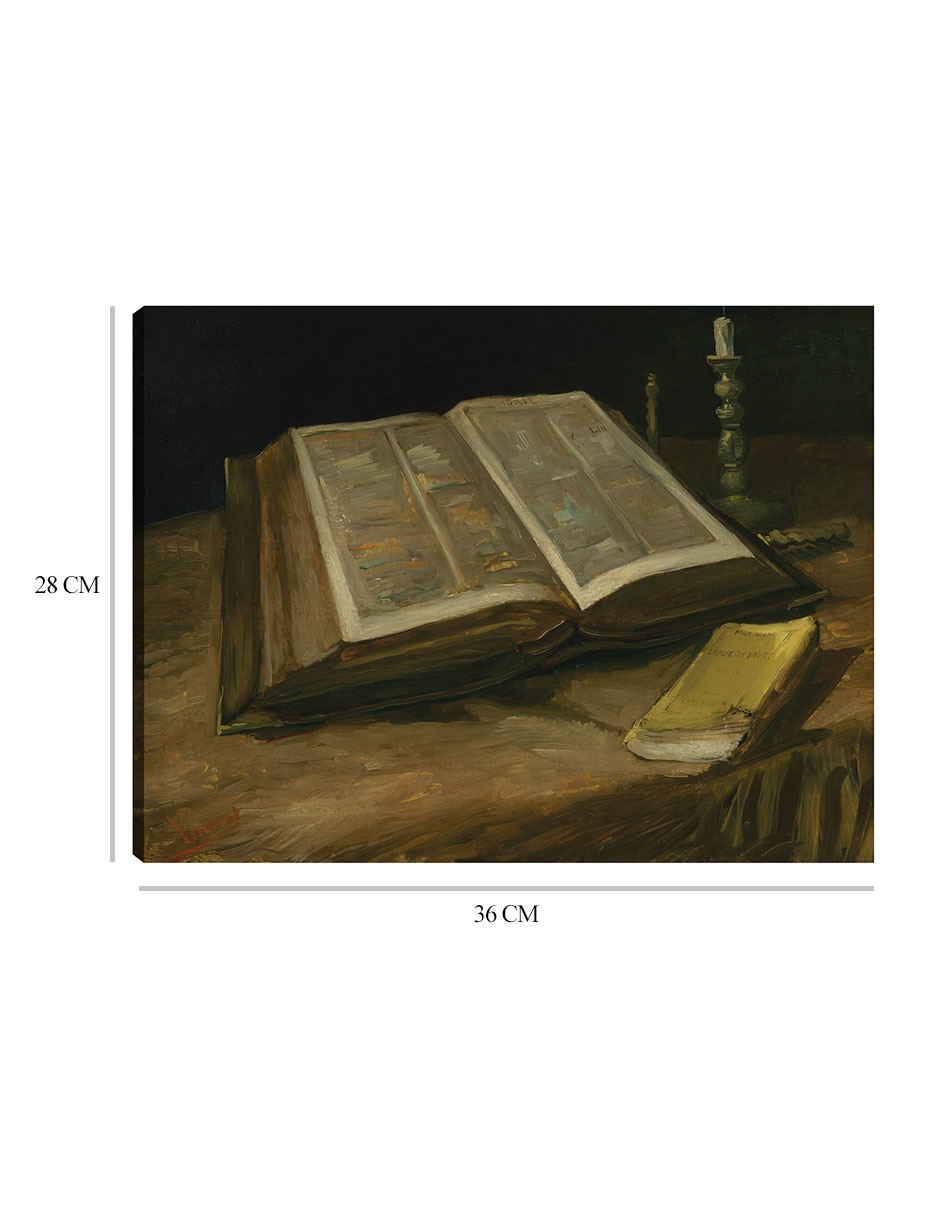 Cuadro decorativo Naturaleza muerta con Biblia (1885) técnica mixta 3