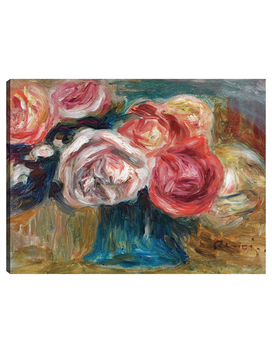Cuadro decorativo Ramo de Rosas en un jarrón técnica mixta Floreros