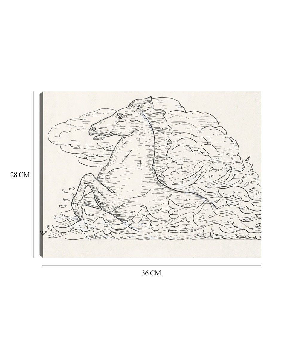 Cuadro decorativo Caballo en el mar (1891) técnica mixta Bocetos 8