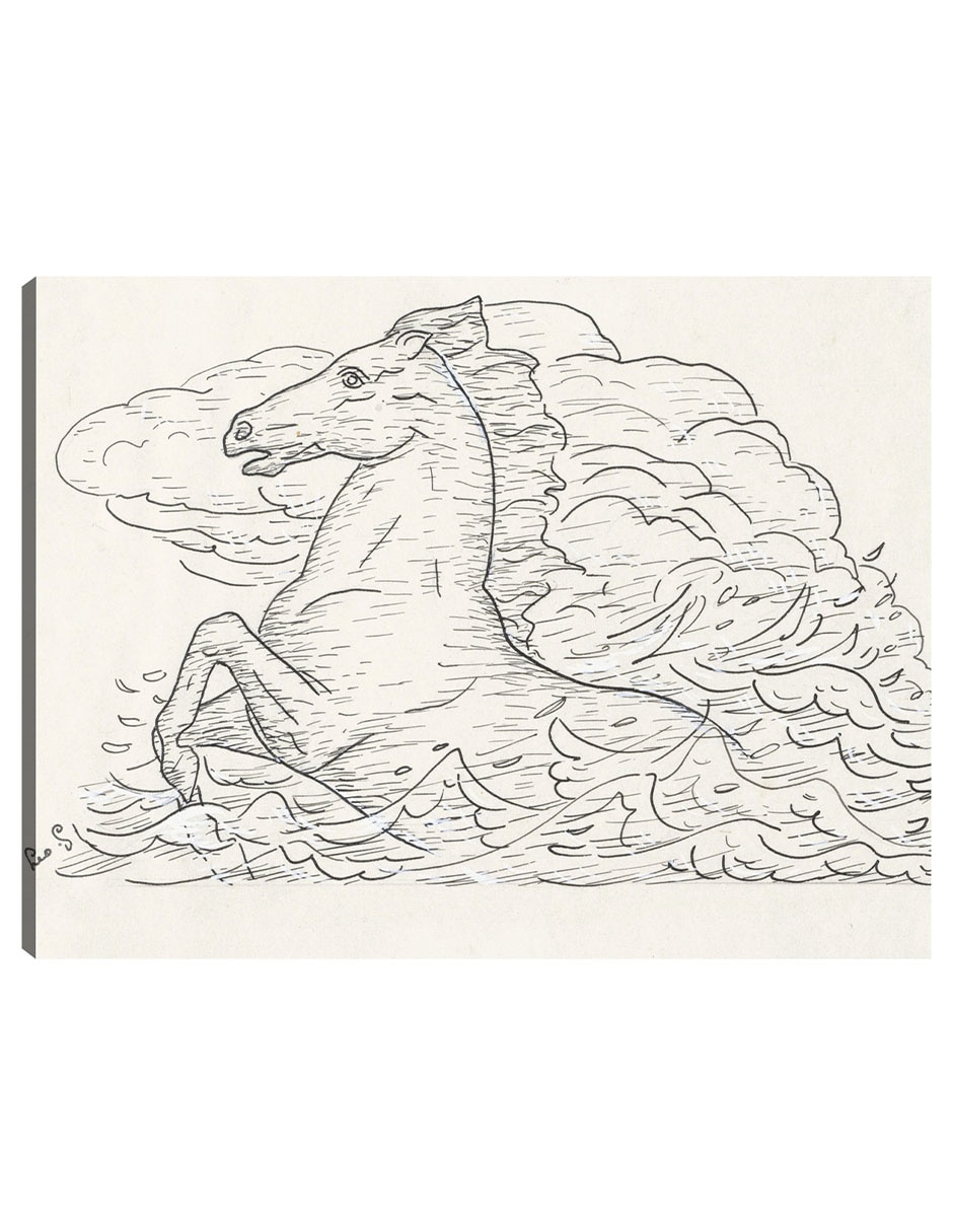 Cuadro decorativo Caballo en el mar (1891) técnica mixta Bocetos Cuadro decorativo Caballo en el mar (1891) técnica mixta Bocetos