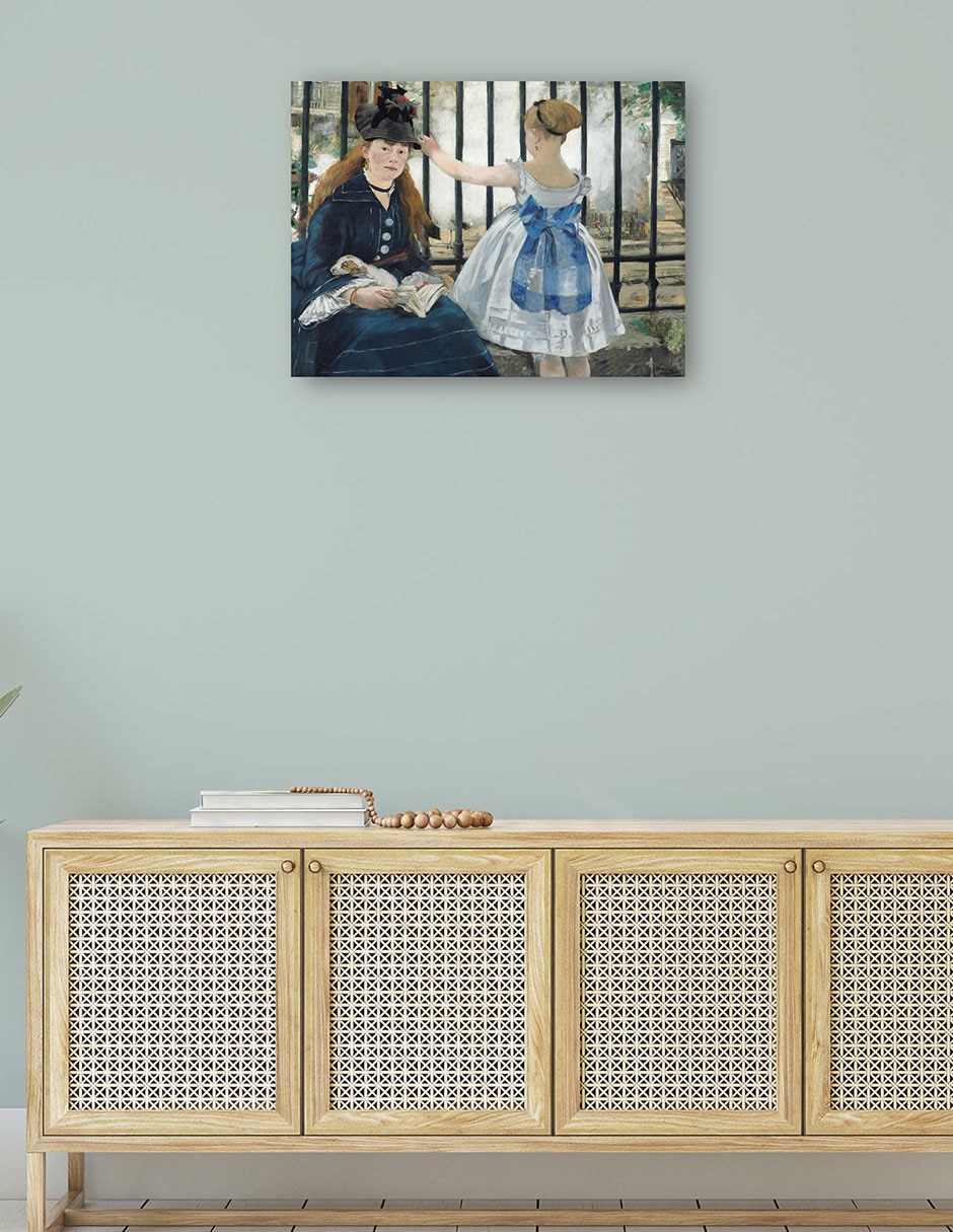 Cuadro decorativo La vía del tren técnica mixta Gente 4