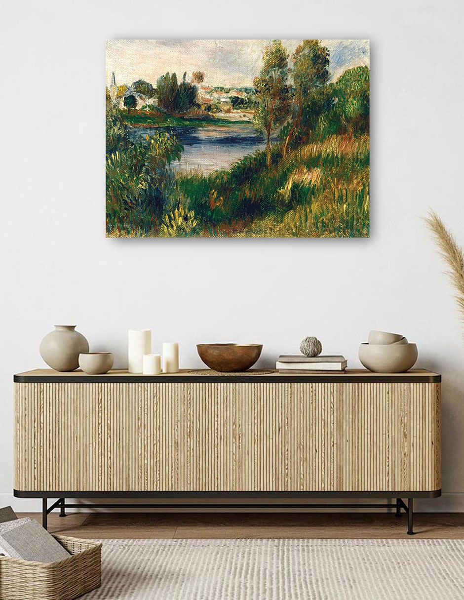 Cuadro decorativo Paisaje en Vetheuil técnica mixta Campos 5