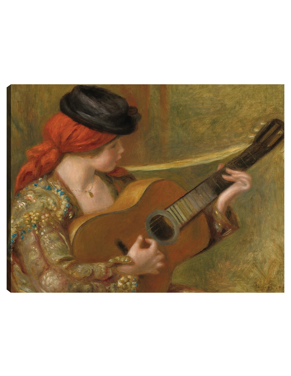 Cuadro decorativo Joven española con guitarra técnica mixta Música Cuadro decorativo Joven española con guitarra técnica mixta Música