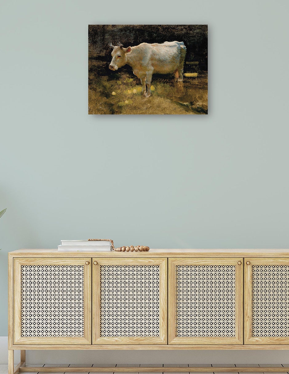 Cuadro decorativo Estudio de una vaca en un prado técnica mixta Animales Domésticos 5