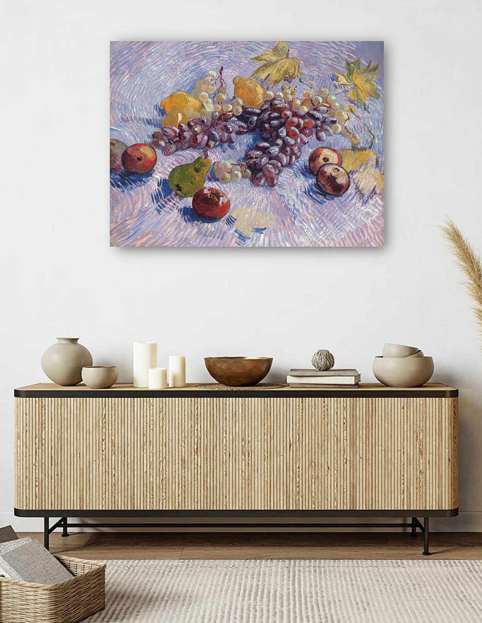 Cuadro decorativo Uvas, limones, peras y manzanas (1887) técnica mixta 5