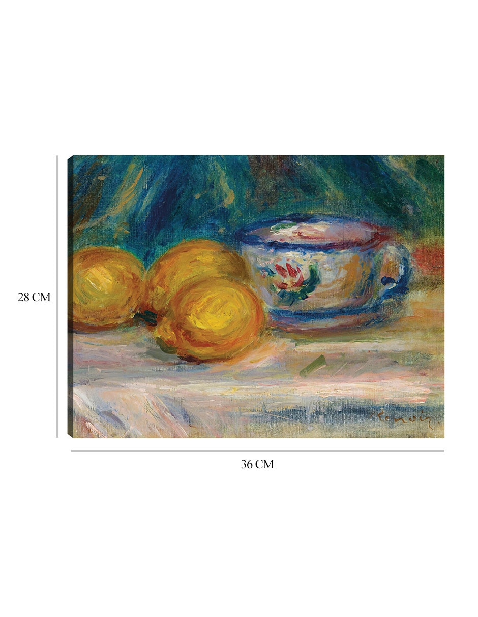 Cuadro decorativo Naturaleza muerta, tres limones y una copa (hacia 1895) técnica mixta 2