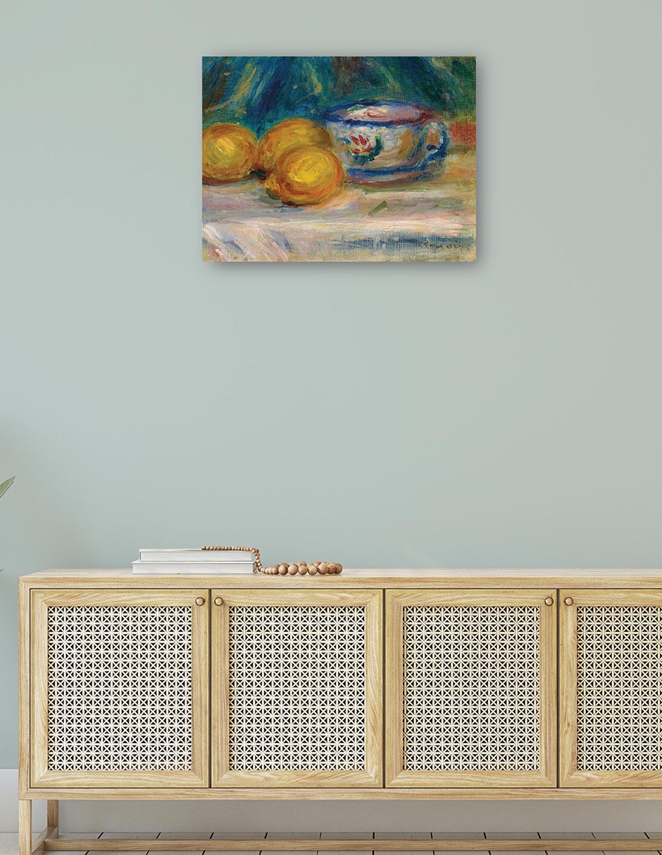 Cuadro decorativo Naturaleza muerta, tres limones y una copa (hacia 1895) técnica mixta 4