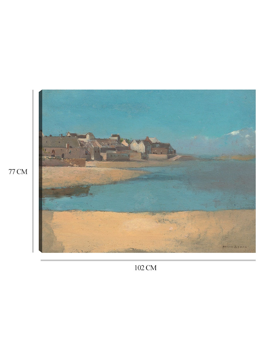 Cuadro decorativo Pueblo junto al mar en Bretaña técnica mixta Playas 2