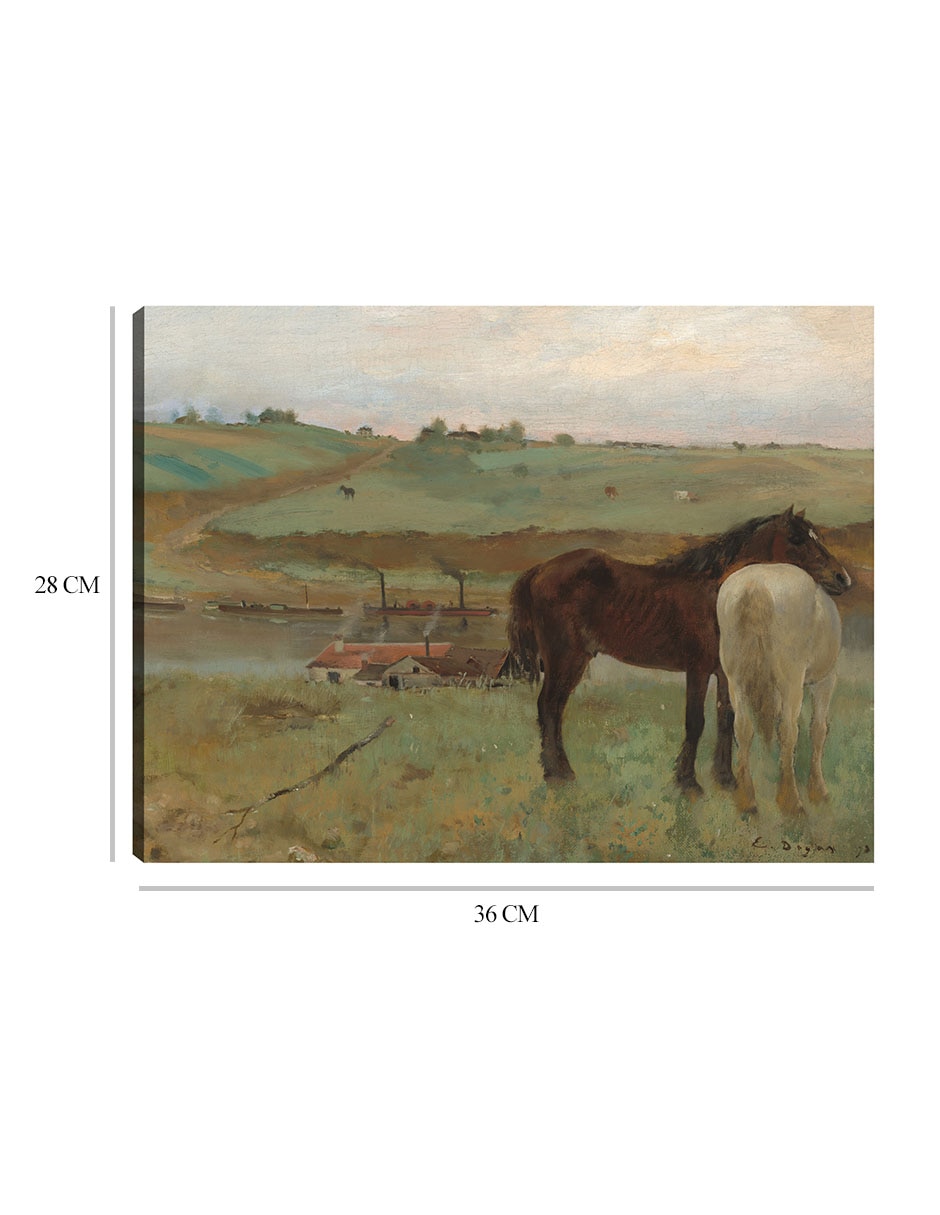 Cuadro decorativo Caballos en una pradera técnica mixta Campos 2