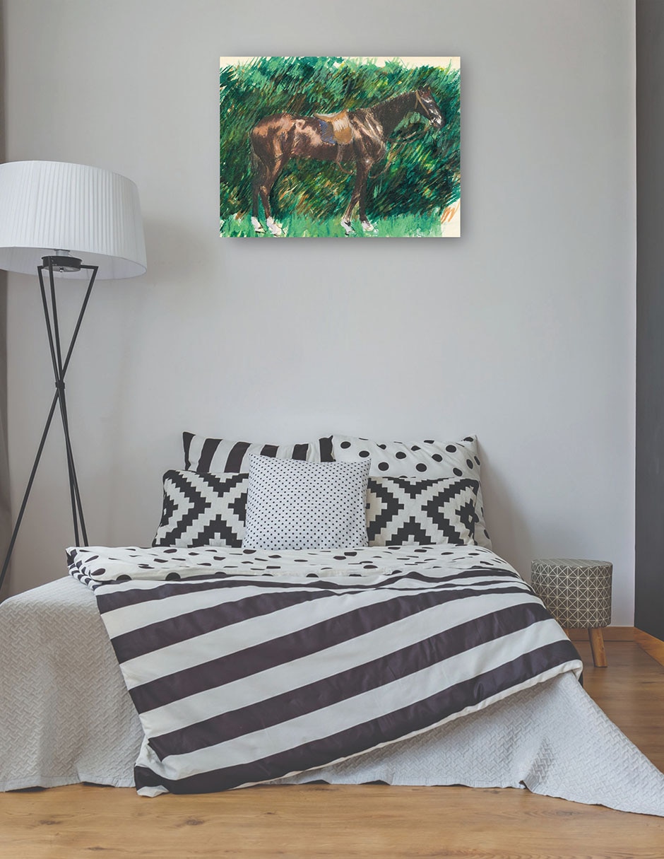 Cuadro decorativo Un caballo técnica mixta Campos 3