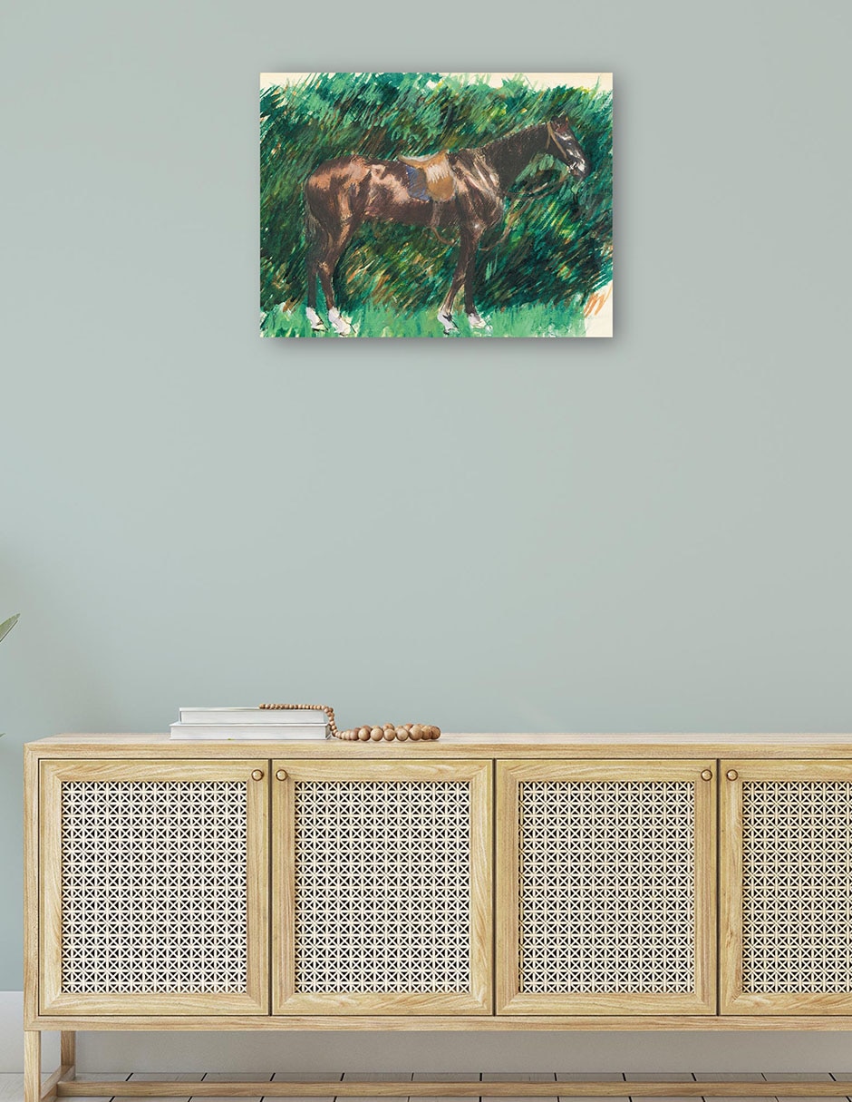 Cuadro decorativo Un caballo técnica mixta Campos 4