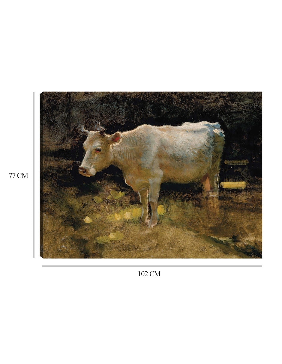 Cuadro decorativo Estudio de una vaca en un prado técnica mixta Animales Domésticos 3