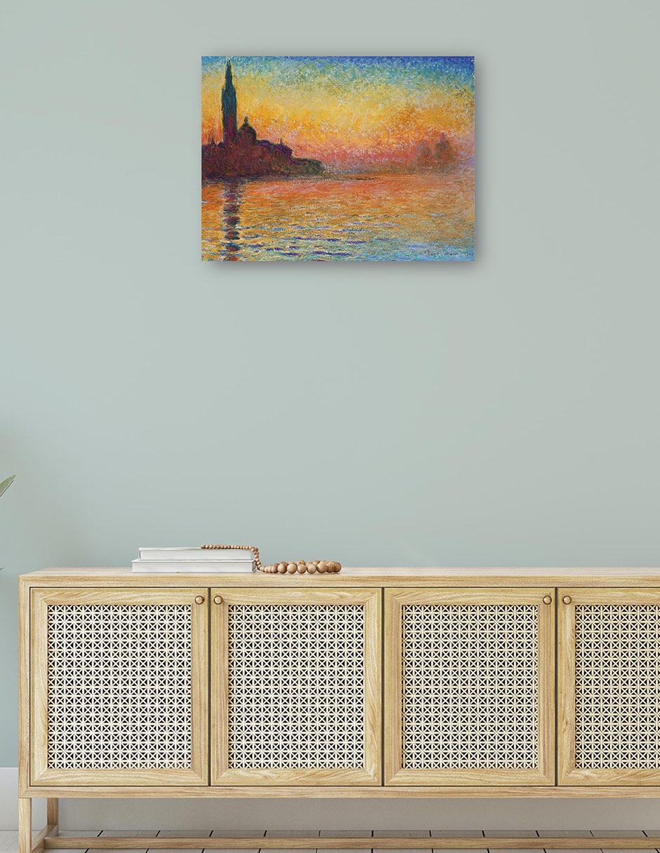 Cuadro decorativo Atardecer en Venecia técnica mixta Crepúsculo 4