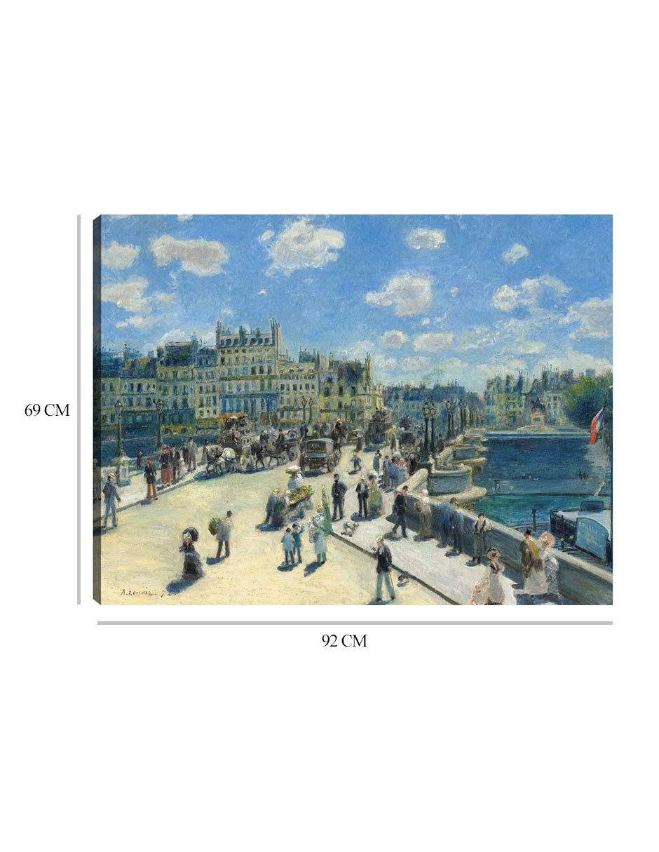 Cuadro decorativo Puente Nuevo París técnica mixta Costero 3