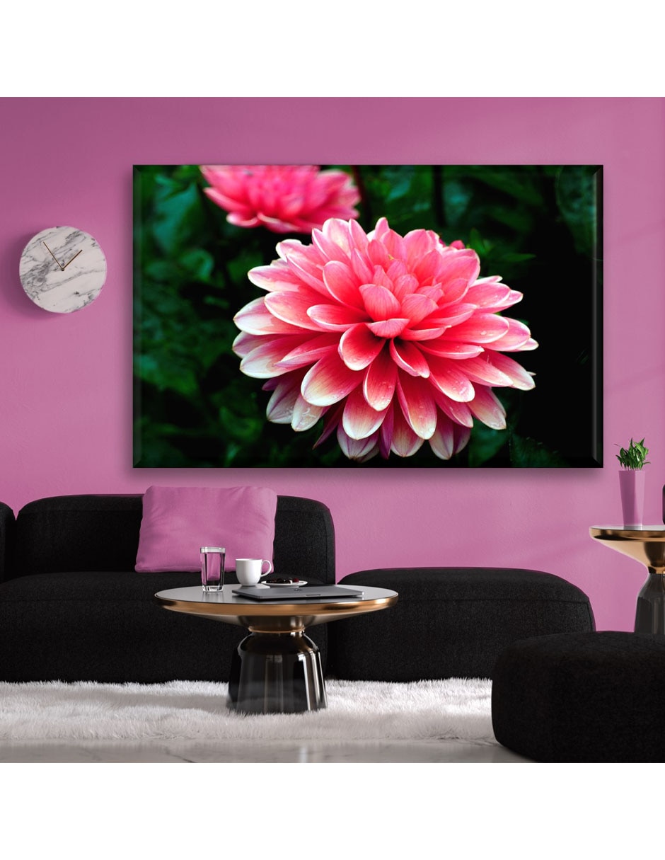 Cuadro decorativo dalia rosada 2