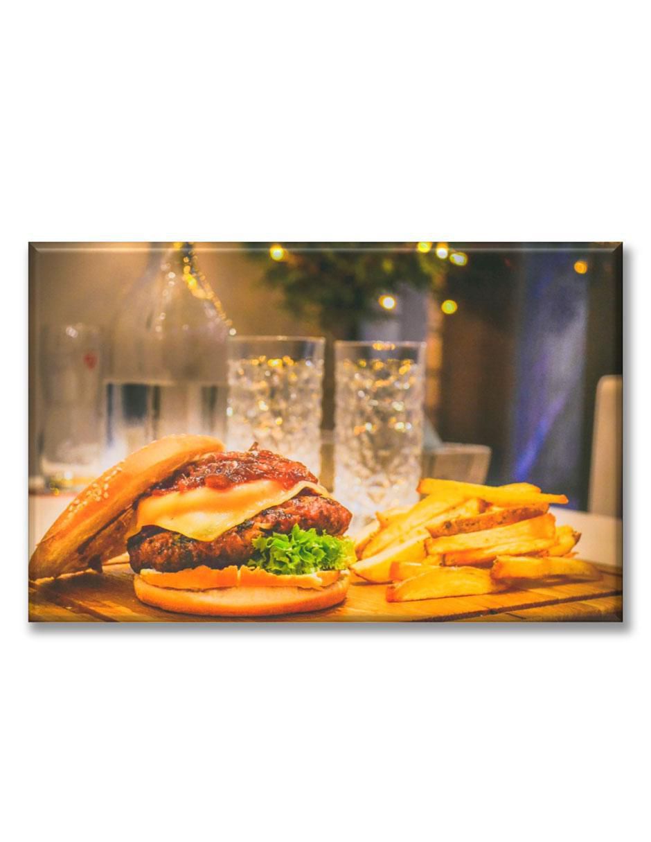 Cuadro decorativo Hamburguesa con papas Cuadro decorativo Hamburguesa con papas