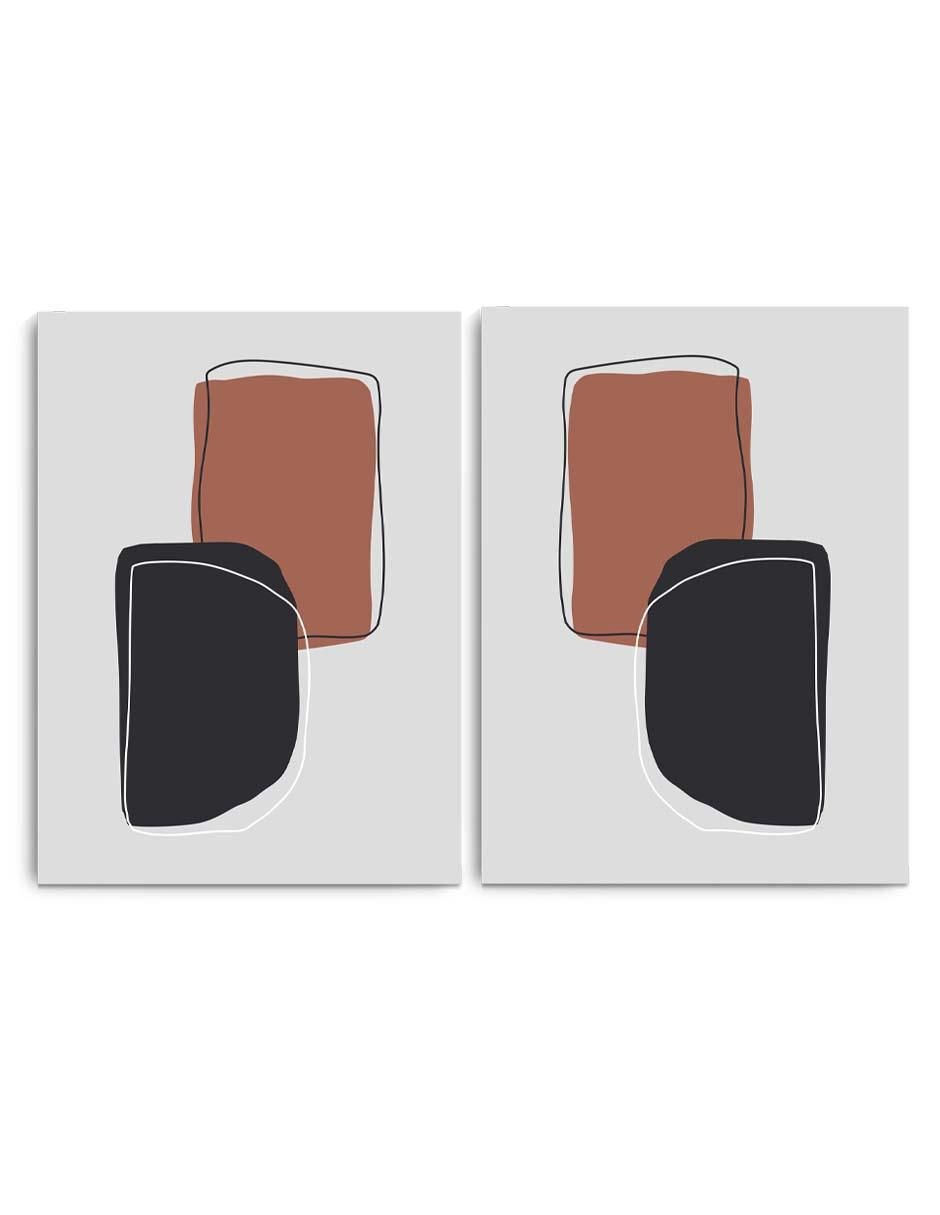 Cuadro decorativo Set de arte abstracto minimalista con barniz a registro
