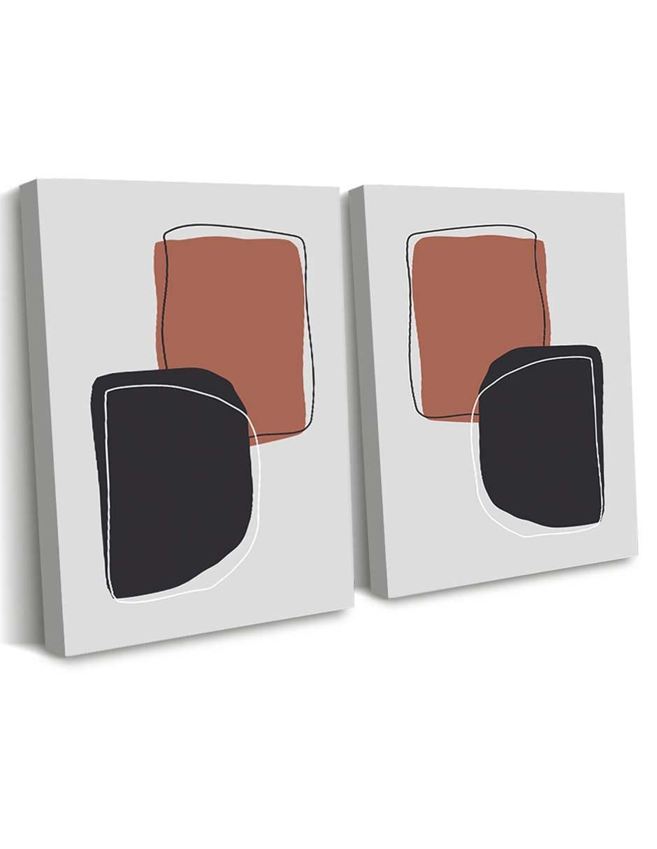 Cuadro decorativo Set de arte abstracto minimalista con barniz a registro