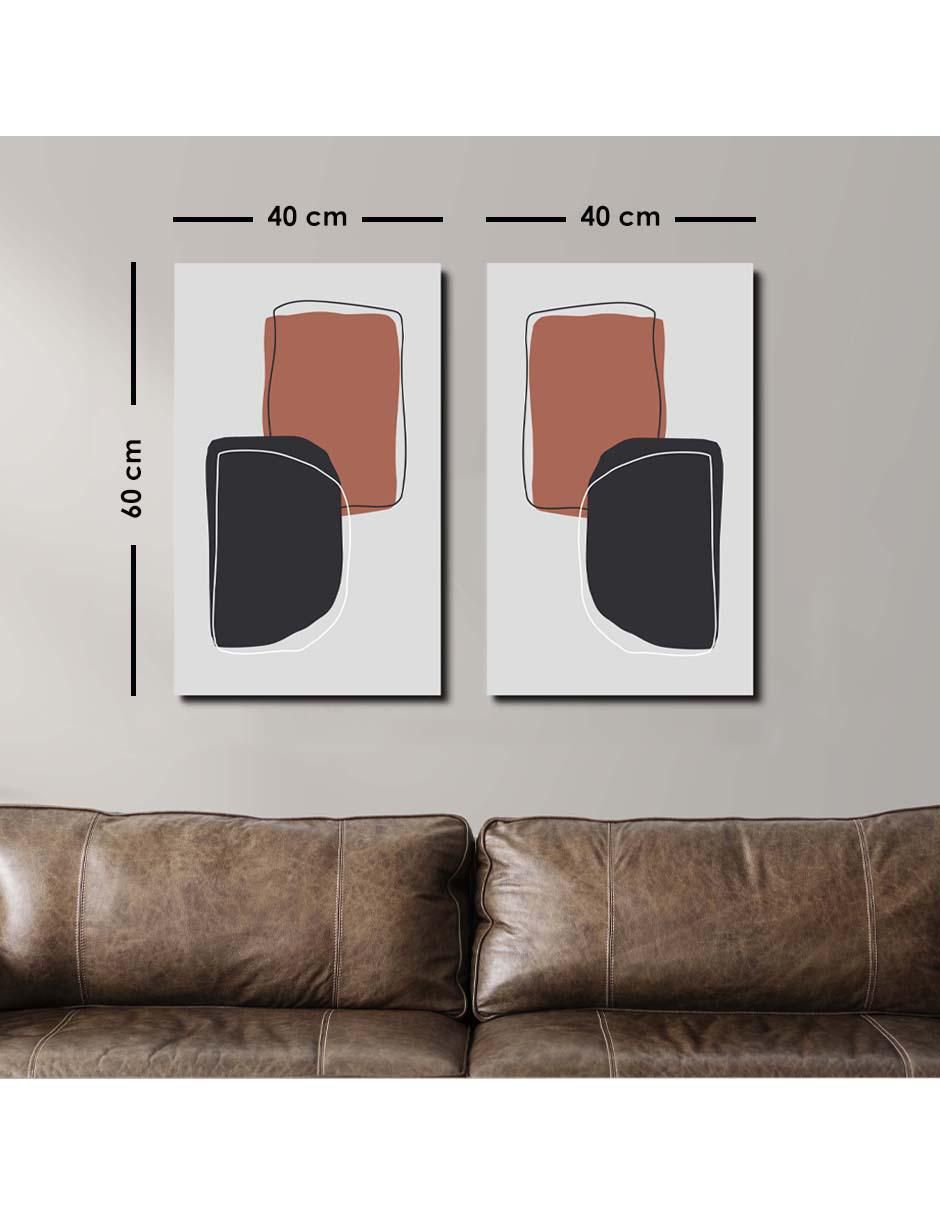 Cuadro decorativo Set de arte abstracto minimalista con barniz a registro