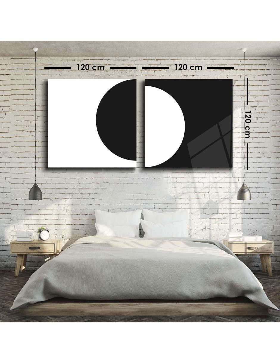 Cuadro decorativo Set de círculo blanco y negro con barniz a registro 5