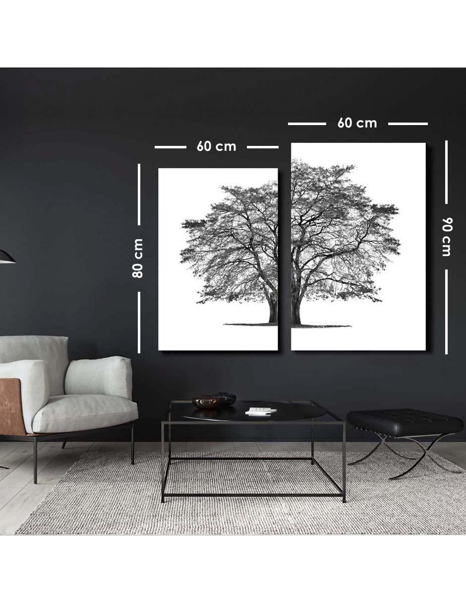 Cuadro decorativo set de tronco de árbol abundante con barniz a registro 5