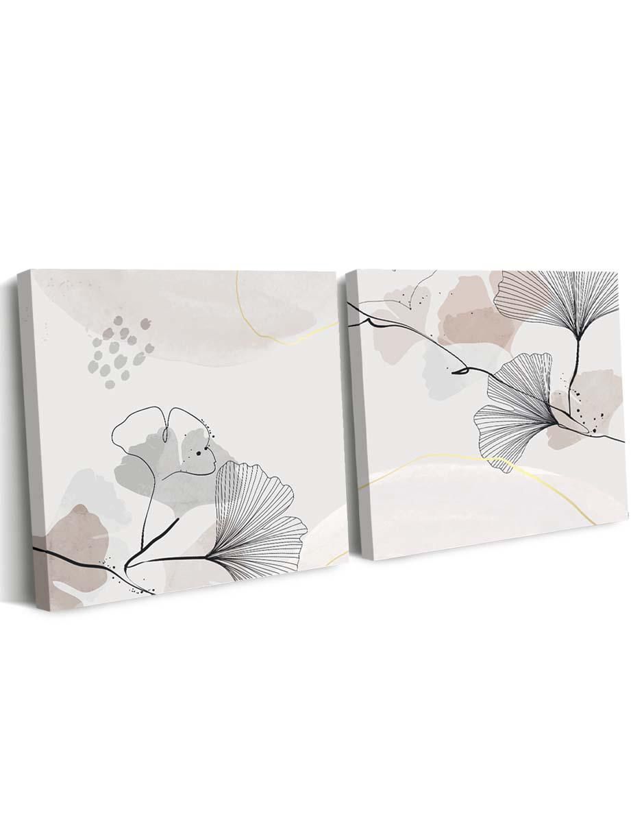 Cuadro decorativo set de arte de botánica con barniz a registro 2