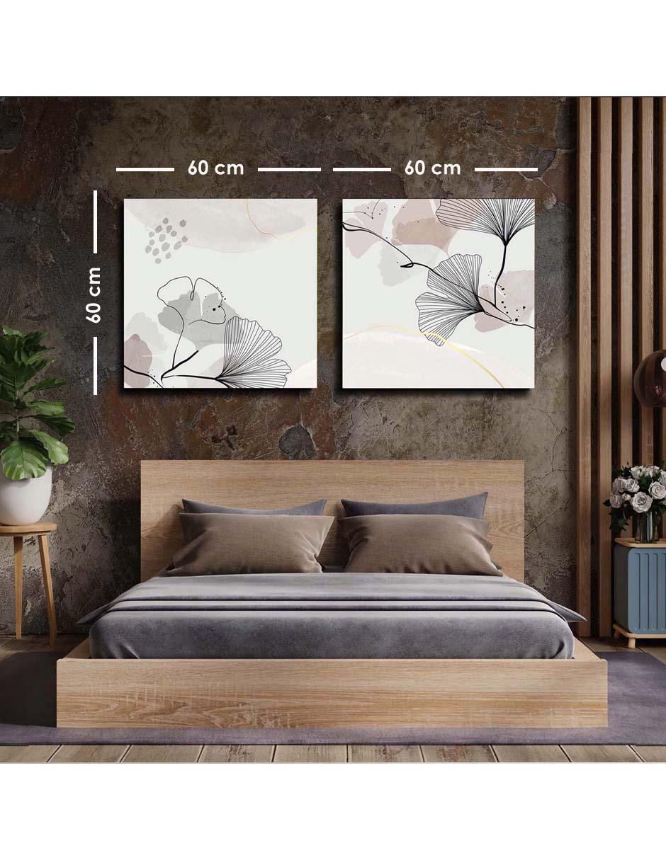 Cuadro decorativo set de arte de botánica con barniz a registro 5