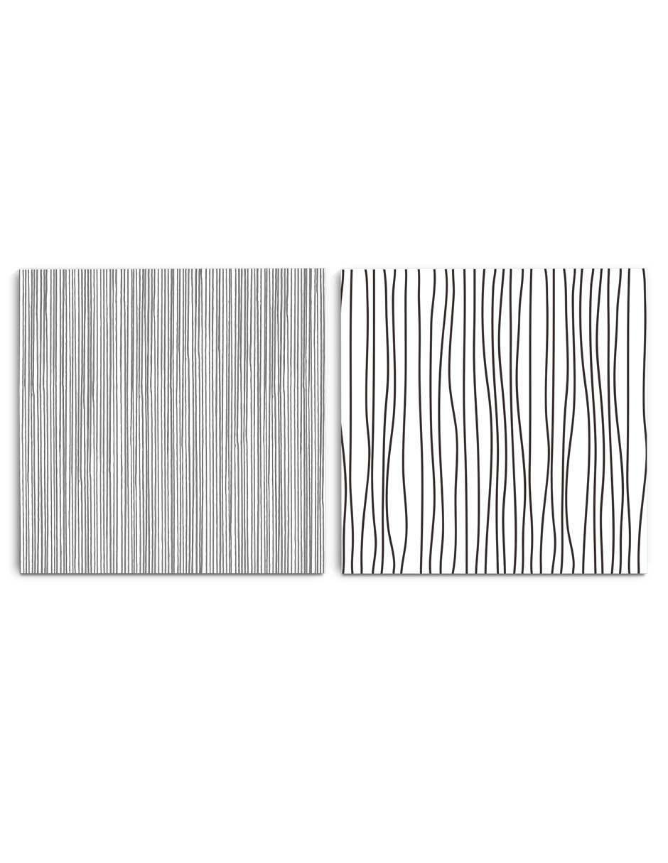 Cuadro decorativo set de líneas verticales divisorias con barniz a registro