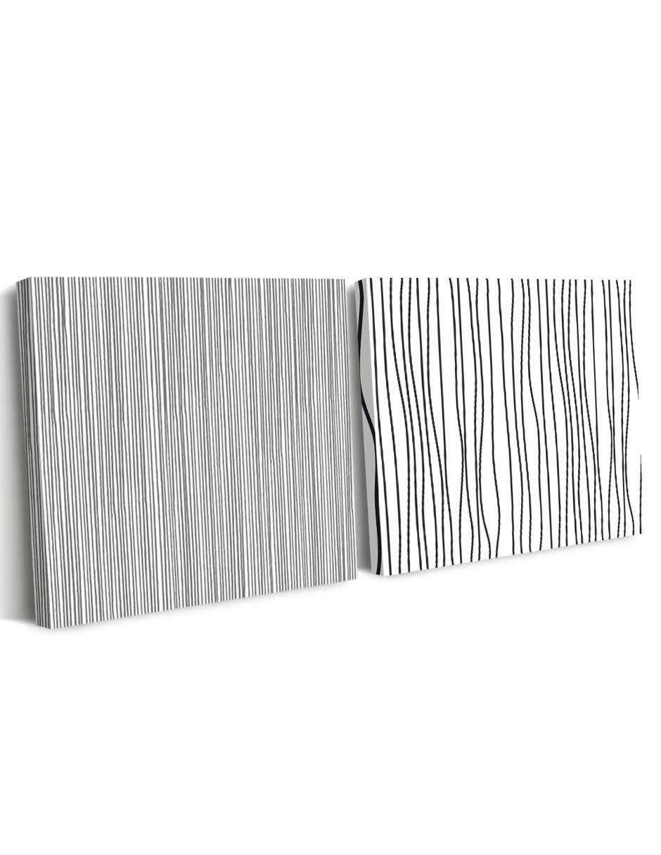 Cuadro decorativo set de líneas verticales divisorias con barniz a registro 2